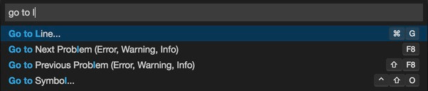 Command Palette Context Example: Go to Line