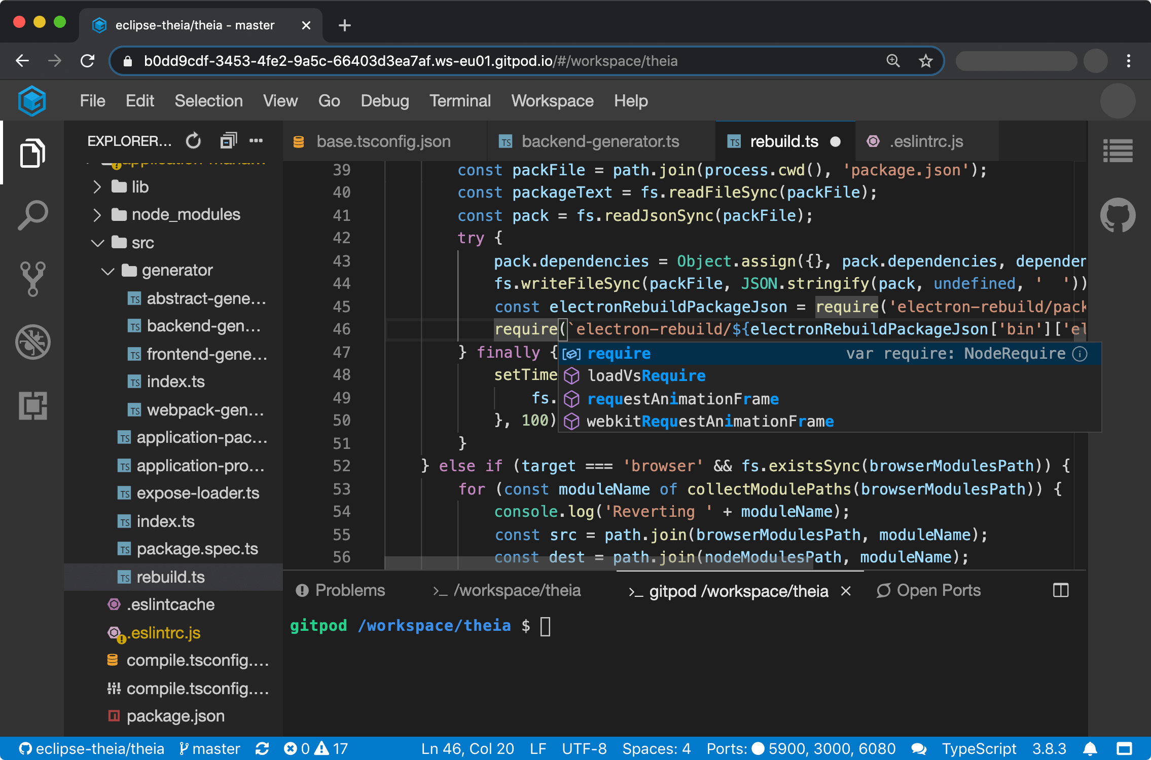 Gitpod Screenshot